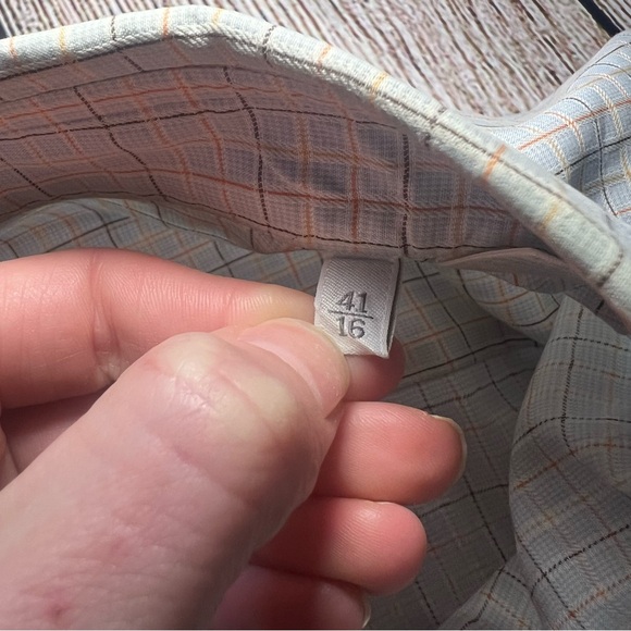 Ermenegildo Zegna Italian Mens Large Shirt Check Pattern Button Up Formal - Picture 9 of 10